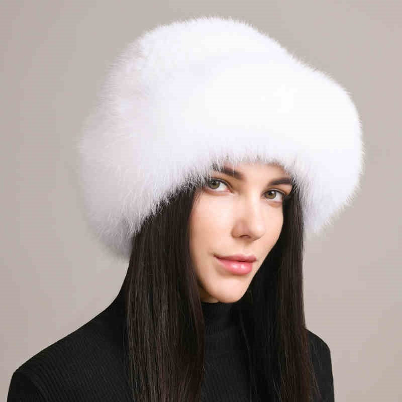 Mink Hair Hat Lady Braided Fur Winter Winter